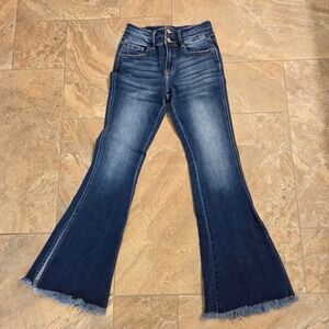 KanCan Signature Women's Size 26 High Rise Flare Jeans Dark Wash Denim
